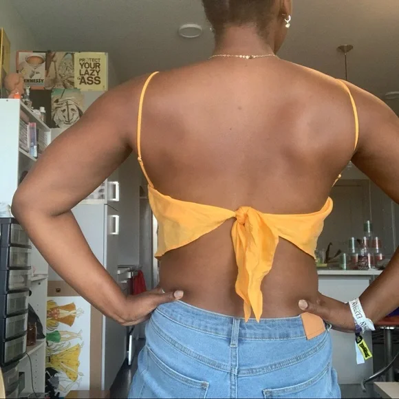 ❌SOLD❌Zara Orange Handkerchief Top Size Small - Picture 6 of 16